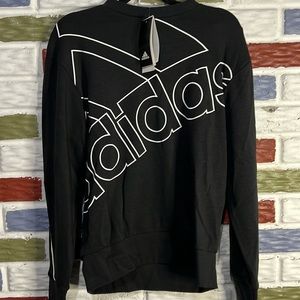 Adidas NWT Women’s Black Giant Logo Sweatshirt -‎ Size XS